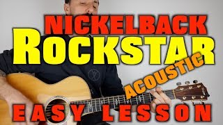 How to play Rockstar by Nickelback Easy Acoustic Lesson [upl. by Dippold]