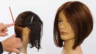 Basic ALine Triangular Bob Haircut Tutorial [upl. by Azerila]