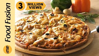 Chicken Fajita Thin Crust Pizza Recipe By Food Fusion [upl. by Ellon]