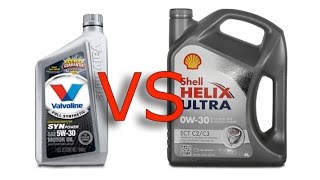 Valvoline Synpower 5W30 vs Shell Helix Ultra 0W30 cold synthetic oil test 24°C [upl. by Stillas]