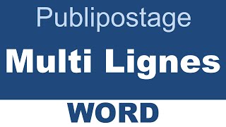 Word publipostage multi lignes [upl. by Anohsal]