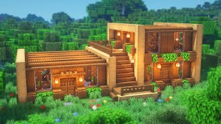 Minecraft How to Build a Wooden House  Simple Survival House Tutorial [upl. by Sidonius262]