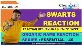 SWARTS REACTION  ESSENTIAL 40 ORGANIC MECHANISMSankurchemgoyal [upl. by Asinet]