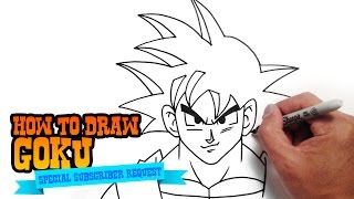 How to Draw Goku from Dragon Ball  Step by Step Video [upl. by Aryaz]