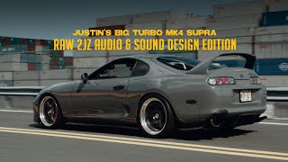 RAW Supra 2JZ Audio amp Sound Design  Big Turbo 800WHP  HALCYON 4K [upl. by Moyers]