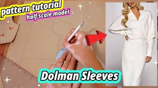 ✂️ How to Make Dolman Sleeves × Sleeve Pattern Making Tutorial × Dolman Sleeve Pattern Drafting [upl. by Abroms421]