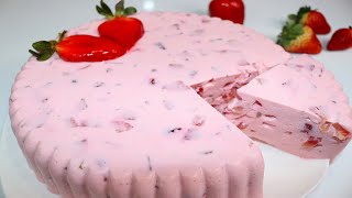 GELATINA DE FRESAS CON CREMA🍓 [upl. by Coral]