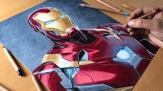 Drawing Iron Man  Timelapse  Artology [upl. by Arikahc]