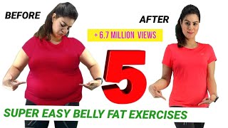 5 Easy Exercise To Lose Belly Fat At Home For Beginners  How To Get Flat Stomach In A Week Workout [upl. by Sperry]