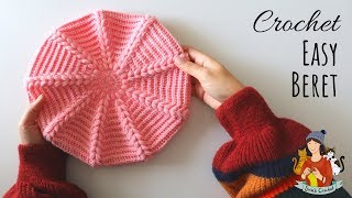 How To Crochet An Easy Beret Hat  Beginner Friendly Tutorial [upl. by Annav]