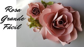 Como Hacer Rosas De Papel Gigantes Con Molde o Plantilla Fácil [upl. by Jenelle867]