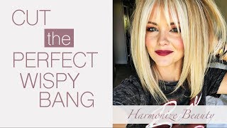 How to get the perfect wispy bangs  HarmonizeBeauty [upl. by Namlaz167]