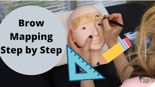 Brow Mapping Step by Step on mannequin head [upl. by Kussell947]