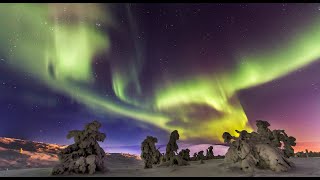 Auroras boreales Laponia Finlandia Aurora polar luces del norte  aurora polaris Rovaniemi Turismo [upl. by Adnah618]