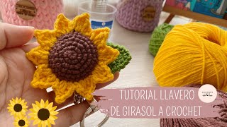 TUTORIAL DE LLAVERO GIRASOL A CROCHET [upl. by Nagam]