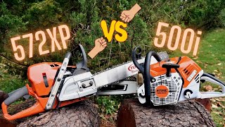 Stihl MS 500i vs Husqvarna 572xp MS500i [upl. by Akcirderf870]