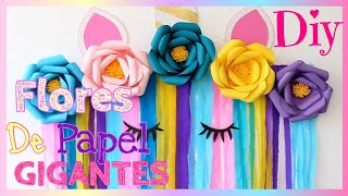 COMO HACER UN UNICORNIO CON FLORES DE PAPEL  DECORACIÓN SUPER FÁCIL Y SENCILLA [upl. by Shifra]