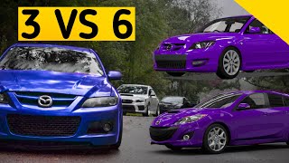 MazdaSPEED 3 VS MazdaSPEED 6 MPS [upl. by Cher]