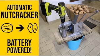 DIY Adjustable Nut Cracking Machine Powered by Cordless Drill [upl. by Arnelle956]