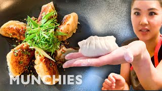 Making Dumplings From Scratch with Esther Choi of Mokbar  Quarantine Cooking [upl. by Camey]