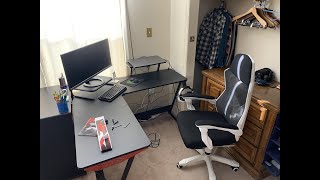 MOTPK L Shaped Gaming Computer Writing Corner L Shaped Desk 51quot Monitor Stand How to Put Together [upl. by Rhys16]