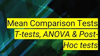 SPSS 9 Mean Comparison Tests  Ttests ANOVA amp PostHoc tests [upl. by Idissak]