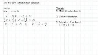 Kwadratische vergelijkingen oplossen 3 HAVO [upl. by Yennaiv]