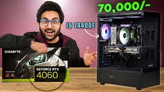 Rs 70000 GamingProductivity PC Build  i5 14400F RTX 4060 [upl. by Anaujal434]