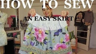 How to Sew an Elasticated waist skirt for beginners [upl. by Crow]