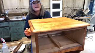 How To Strip Old Varnish  Refinishing Wood Top Table PART 1 [upl. by Anomahs]