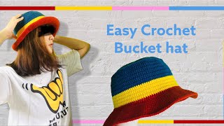 Easy Crochet Bucket Hat Tutorial beginner friendly [upl. by Silvanus37]