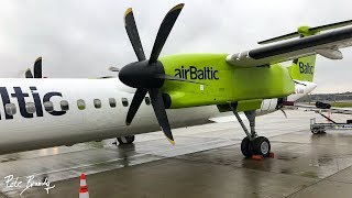 TRIP REPORT  airBaltic  Bombardier Dash 8 Q400  Prague  Riga  Economy [upl. by Etnovad]