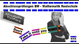 Abschlussprüfungen Ablauf einer mündlichen Prüfung  BW Realschule Mathematik [upl. by Phenice800]