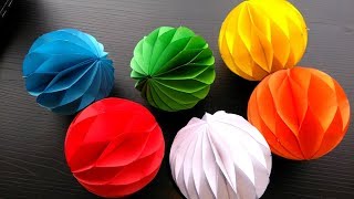 DIY Bola Decorativa de papel  Decoration ball paper [upl. by Nomaj701]