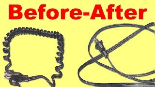 How To Flatten Straighten And Uncoil A Cable Or Coiled Extension Cord Wire [upl. by Aivatahs]