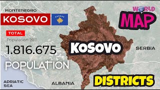 Kosovo Map Districts Population 2022 [upl. by Finnie]