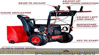 PowerSmart Snow Blower PSSAM24 24inch 212cc 2Stage Electric Start Gas Snow Blower Color Red and [upl. by Hekking60]