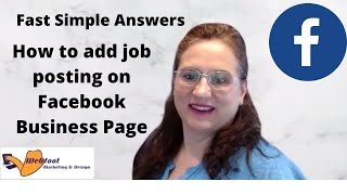 Facebook How to make a job posting on business page [upl. by Tertias]