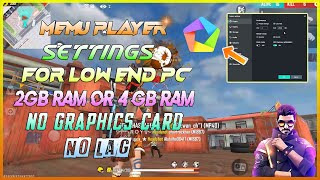 How To Fix Lag In Free Fire Memu Emulator  Memu Player Settings For 2GB OR 4GB Ram  No Lag 100 [upl. by Accemahs]