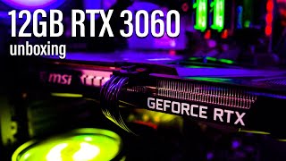 12GB RTX 3060  Graphics Card Unboxing amp Set Up 2021  Msi Ventus 3x Rtx 3060 12G OC [upl. by Oicatsana]