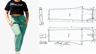 MOLDE DE JOGGER PANTALON DAMA 2020  tips de confeccion [upl. by Notlaw]