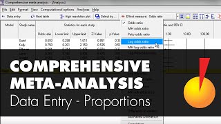 Basic Data Entry  Proportions  Comprehensive MetaAnalysis [upl. by Trab]