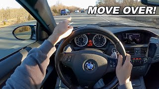 Why American Highways are So Slow and Dangerous  BMW M3 POV Drive Binaural Audio [upl. by Marolda]