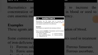 Haematinics chemistry biology exam Haematinics dpharma bpharma pharmacy pharmacyexam [upl. by Atinor]