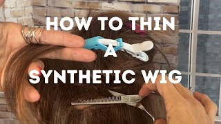 How to Thin a Synthetic Wig [upl. by Ihcur]