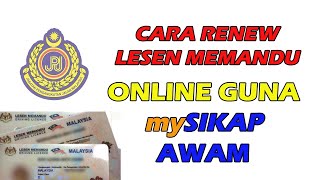 Cara Renew Lesen Memandu Online Guna Mysikap Awam [upl. by Maupin]