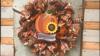 Fall wreath tutorial Easy Easy one too [upl. by Margarita]