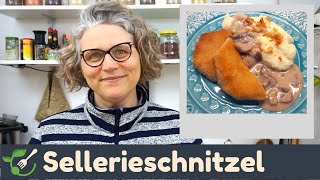 Sellerieschnitzel  vegan und ohne Eiersatzpulver panieren [upl. by Konstance691]