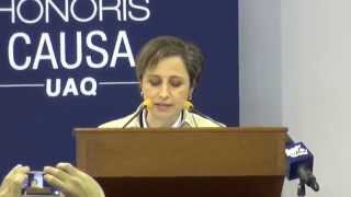 Recibe Carmen Aristegui Doctor Honoris Causa de la UAQ [upl. by Stovall]