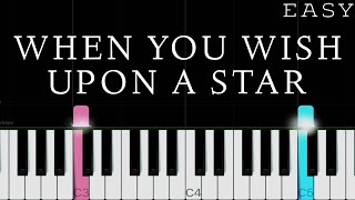 Pinocchio Disney  When You Wish Upon A Star  EASY Piano Tutorial [upl. by Nagaet453]